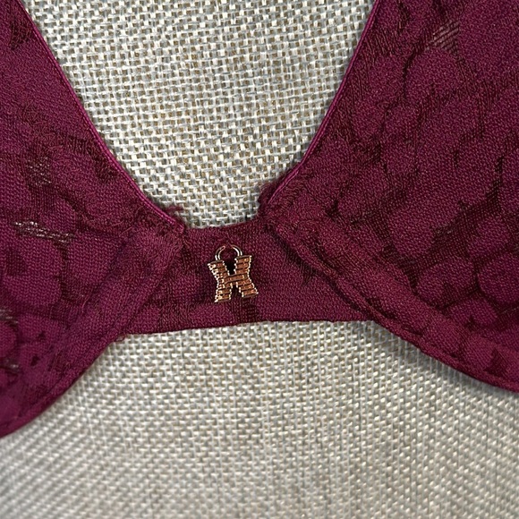 SAVAGE X Fenty by Rihanna NWOT Deep Wine Color Lace Two Piece Set Bra and Panty - Picture 3 of 7